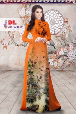 Vải áo dài phong cảnh-DT 3355