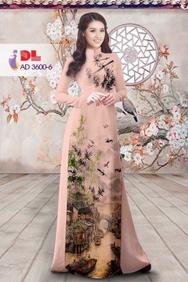 Vải áo dài phong cảnh-DT 3355