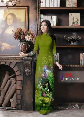 Vải áo dài chim Công-DT 3366