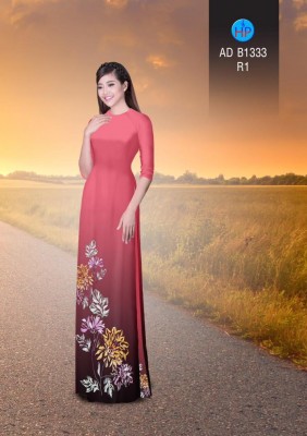 Vải áo dài hoa vẽ-DT 3368