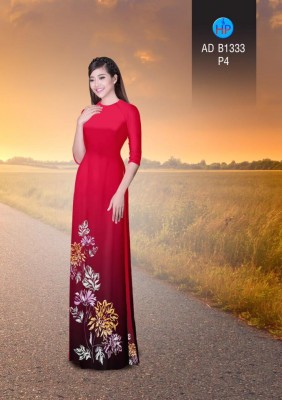 Vải áo dài hoa vẽ-DT 3368