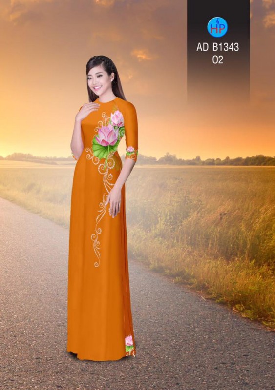 Vải áo dài hoa sen