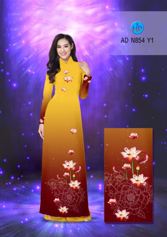 Vải áo dài hoa Sen 3D