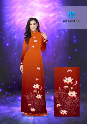 Vải áo dài hoa Sen 3D-DT 3371