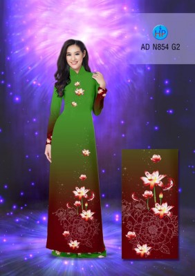 Vải áo dài hoa Sen 3D-DT 3371