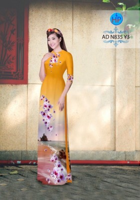 Vải áo dài hoa cảnh-DT 3386