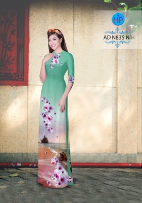 Vải áo dài hoa cảnh-DT 3386