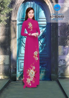 Vải áo dài hoa Súng trắng-DT 3387
