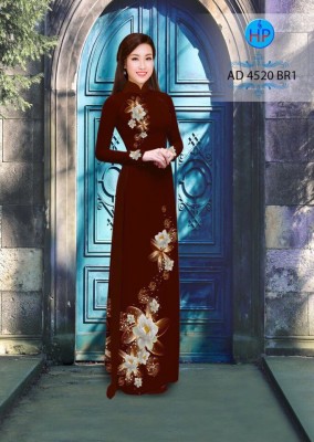 Vải áo dài hoa Súng trắng-DT 3387