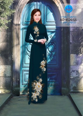 Vải áo dài hoa Súng trắng-DT 3387