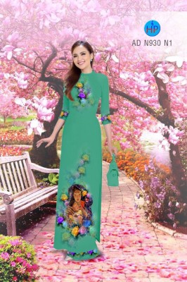 Vải áo dài hình mẹ bồng con-DT 3394