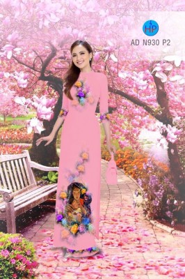 Vải áo dài hình mẹ bồng con-DT 3394