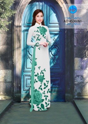 Vải áo dài hoa Hồng-DT 3397