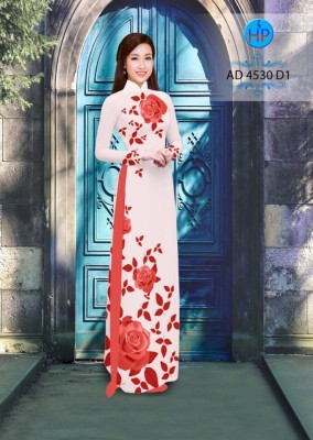Vải áo dài hoa Hồng-DT 3397