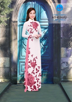 Vải áo dài hoa Hồng-DT 3397