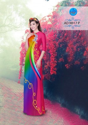 Vải áo dài sắc màu chạy dọc-DT 3399