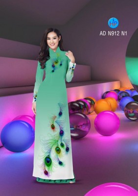 Vải áo dài đuôi chim Công-DT 3408