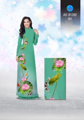 Vải áo dài hoa Sen-DT 3411