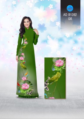 Vải áo dài hoa Sen-DT 3411