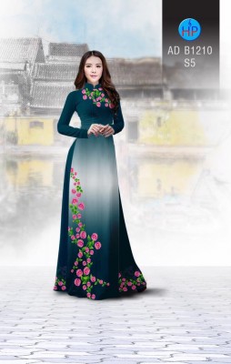 Vải áo dài hoa mười giờ-DT 3412