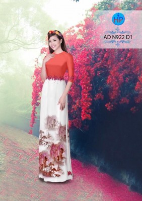 Vải áo dài phong cảnh-DT 3415