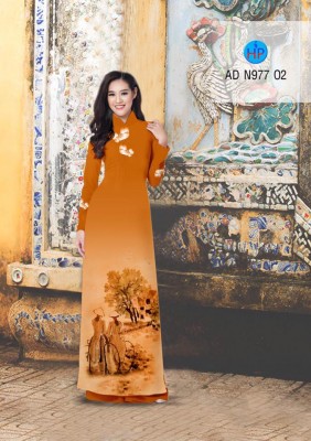 Vải áo dài phong cảnh-DT 3423