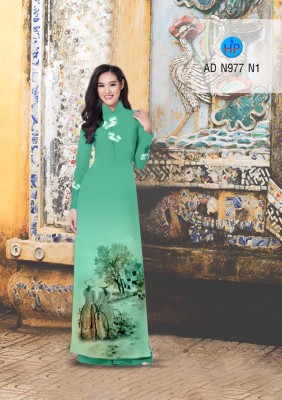 Vải áo dài phong cảnh-DT 3423