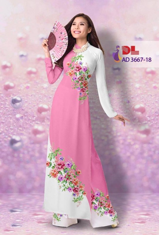 Vải áo dài hoa dây xéo