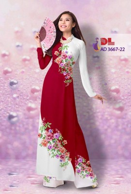 Vải áo dài hoa dây xéo-DT 3425