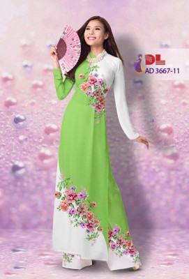 Vải áo dài hoa dây xéo-DT 3425