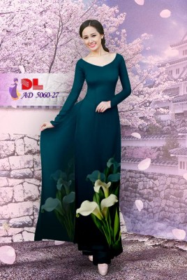 Vải áo dài hoa loa kèn-DT 3426