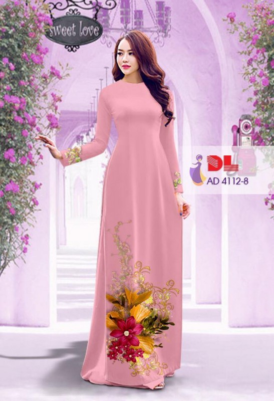 Vải áo dài hoa nguyên chùm