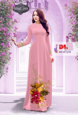 Vải áo dài hoa nguyên chùm-DT 3427