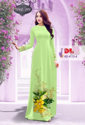Vải áo dài hoa nguyên chùm-DT 3427