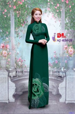 Vải áo dài hoa hồng 3D-DT 3429