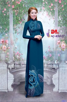 Vải áo dài hoa hồng 3D-DT 3429