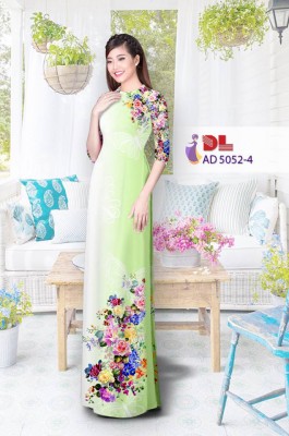 Vải áo dài hoa nhỏ trên dưới-DT 3430