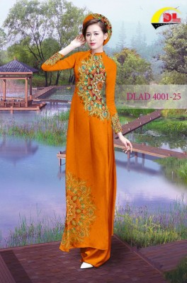 Vải áo dài hoa văn tròn-DT 3431