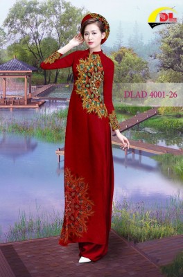 Vải áo dài hoa văn tròn-DT 3431