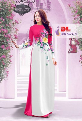 Vải áo dài hoa chùm đẹp-DT 3433