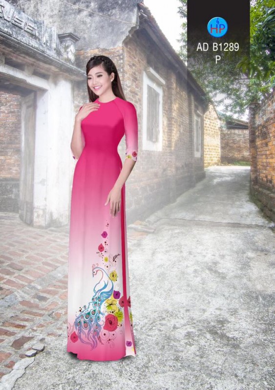 Vải áo dài chim công