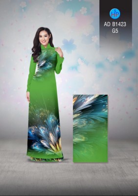 Vải áo dài hoa lập thể-DT 3437