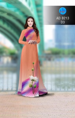 Vải áo dài hoa sen đẹp-DT 3438