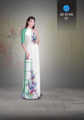 Vải áo dài hoa hồng hiện đại-DT 3449