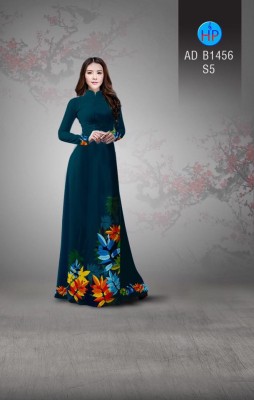 Vải áo dài hình lá cây-DT 3454