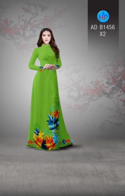 Vải áo dài hình lá cây-DT 3454
