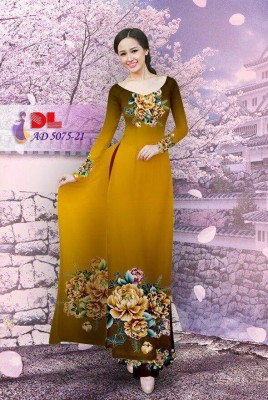 Vải áo dài hoa cúc 3D-DT 3467