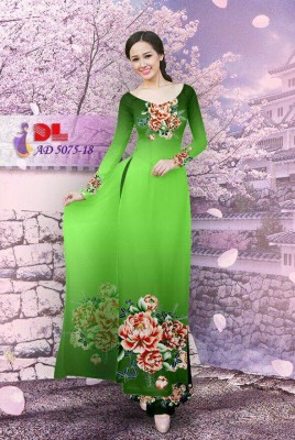 Vải áo dài hoa cúc 3D-DT 3467