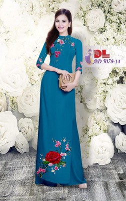 Vải áo dài hoa hồng-DT 3468