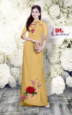 Vải áo dài hoa hồng-DT 3468